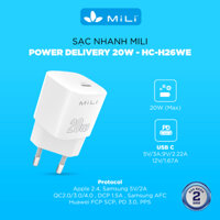 Cốc sạc nhanh MiLi PD 20W - H26 - Hàng chính hãng