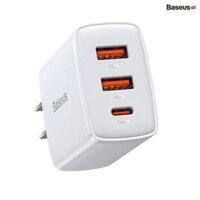 Cốc sạc nhanh siêu nhỏ gọn Baseus Compact Quick Charger 30W (USB dual port +Type C, 30w PD/QC3.0 Multi Quick Charge Supp