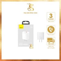 Cốc sạc nhanh siêu nhỏ gọn Baseus Compact Quick Charger 20W (USB + Type C Dual Port, 20W PD/QC 3.0 Multi Quick Charge Support)