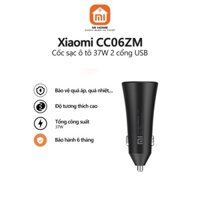 Cốc sạc ô tô Xiaomi 37W 2 cổng USB CC06ZM