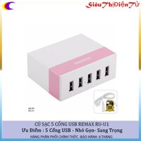 CỐC SẠC REMAX RU U1 có 5 cổng USB