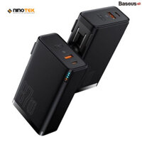 Cốc Sạc Siêu Nhanh Kiêm Pin Dự Phòng Baseus Power Station 4 Hybrid GaN Power Bank Adaptor 10000mAh 87W ĐEN