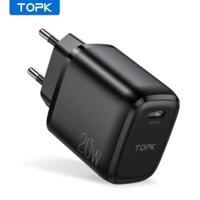 Cốc sạc TOPK B210P Mini 20W PD3.0 QC3.0 2 cổng
