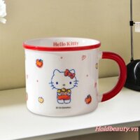 Cốc Sanrio Hello Kitty Dễ Thương Apple 350ml Cốc Cà Phê Gốm Lớn Cho Trà Latte
