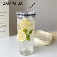 Cốc Sippy ZAOFAHUA 1000ml, có nắp Cốc thủy tinh dung tích lớn, Cốc cà phê chịu nhiệt bằng thủy tinh Borosilicate cao