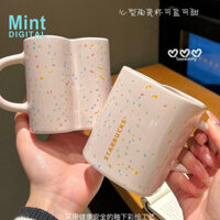 Cốc Starbucks 380ml Lấp Lánh Hồng Bầu Trời Đầy Sao Cốc Gốm Hình Trái Tim Cốc Gốm Màu Cốc Tình Yêu Cốc Cà Phê Quà Tặng Ngày Lễ Tình Nhân