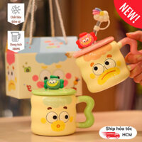 Cốc Sứ Có Nắp Hình Chú Hề 400ml MINT DECOR Quà Tặng Sinh Nhật Ly Sứ Kèm Hộp Quà Cao Cấp