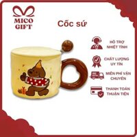 Cốc sứ có nắp hình cún con dễ thương - Mico Gift
