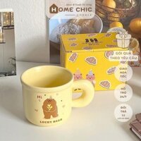 Cốc sứ dễ thương hình sáng tạo gấu nhỏ Lucky Bear dùng quà tặng, decor đều xinh | Home Chic Corner