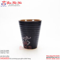 Cốc sứ không quai dáng cốc vát men đen lòng gốm