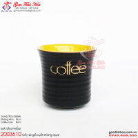 Cốc sứ không quai men đen giả vuốt lòng vàng