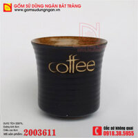 Cốc sứ không quai men đen lòng gốm