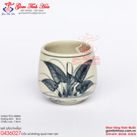 Cốc sứ không quai men rạn cổ vẽ chuồn khoai