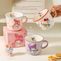 Cốc sứ Kuromi Cinnamoroll chính hãng, cốc chia độ, cốc sữa, cốc cà phê Hello Kitty My Melody, cốc ăn sáng, cốc nước cho trẻ em, quà sinh nhật cho bé gái