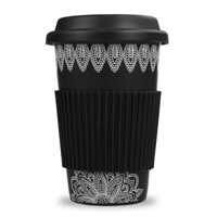 Cốc sứ La Fonte có tay cầm và nắp silicone - 006477 - BLA