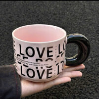 Cốc Sứ  LOVE ROSÉ” Tình Yêu Hot Trend Không Thìa , Ly Sứ Có Quai Làm Quà Tặng, Decor, Uống Trà, Cafe Siêu Xinh