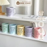 Cốc sứ ly màu pastel in chữ xinh xắn phong cách hàn quốc, làm quà tặng | Home Chic Corner