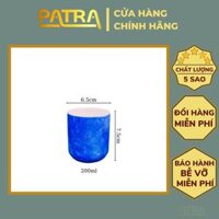 Cốc sư, ly sư men đá Bat Trang hình trụ, côc uông nươc không quai 200ml nhiêu mau lưa chon - Xanh coban