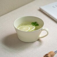 Cốc sứ màu trắng sữa, cốc ăn sáng, cốc sữa, cốc sữa chua bột yến mạch Hàn Quốc, cốc nước dung tích 400ml - CERADYLLIC