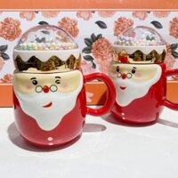 Cốc sứ noel nắp xốp santa 1098