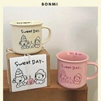 Cốc sứ Sweet Day 270ml chất liệu sứ cao cấp, cốc đôi, cốc quà tặng sinh nhật phong cách Hàn Quốc