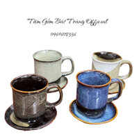 Cốc Sứ Uống Nước Có Quai Tách Trà Sứ Bát Tràng 4 Màu Men Hoả Biến Làm Quà Tặng Ý Nghĩa