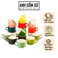 Cốc sứ vân đá Bát Tràng cao cấp - ly sứ uống cà phê dung tích 250ml, nhiều màu đẹp