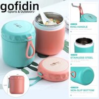 Cốc súp cách nhiệt GOFIDIN, Bình giữ nhiệt thực phẩm chân không 500ml, Bình giữ nhiệt dung tích lớn bằng thép không gỉ Giữ nhiệt nóng