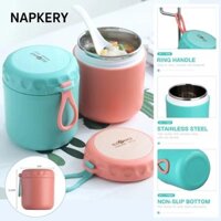 Cốc súp cách nhiệt NAPKERY, Bình giữ nhiệt thực phẩm chân không 500ml, Bình giữ nhiệt dung tích lớn Giữ nhiệt bằng thép không gỉ nóng