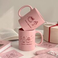 Cốc Tách Ly Uống Trà Cafe Bằng Gốm Mug Ceramic In Chữ Asthetic Merry Christmas Quà Tặng Giáng Sinh Hàn Quốc Dễ Thương