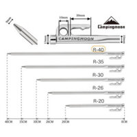 Cọc tăng/lều Inox đúc nguyên khối Campingmoon R20-8, R30-8, R35-6, R40-6