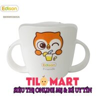 Cốc tập uống bằng nhựa Edison màu trắng, có nắp đậy