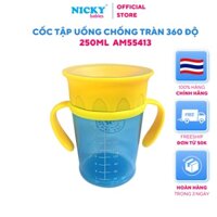 Cốc tập uống chống tràn 360 độ 250ml AM55413 Chất liệu cao cấp được kiểm nghiệm an toàn nhập khẩu chính hãng