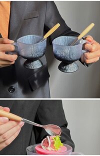 Cốc Tay Cầm Sữa Chua Thủy Tinh Bột Yến Mạch Ăn Sáng Cốc Tráng Miệng