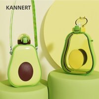 Cốc Thể Thao KANNERT, Bình Nước Bơ Nhựa Trẻ Em, Xanh Dễ Thương Có Ống Hút Cốc Nước Học Sinh