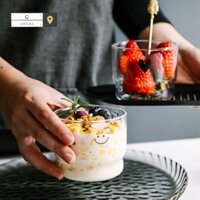 Cốc thủy tinh chịu nhiệt in hình họa tiết dễ thương