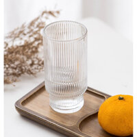 Cốc thủy tinh - cốc thuỷ tinh sọc 2 tầng dung tích 450ml cốc decor quán, uống nước, sinh tố, cafe sang chảnh. MÃ H016