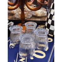 Cốc Thủy Tinh - Cốc uống nước hình chum vân Sọc nhỏ xinh - Gia Dụng Giá Rẻ