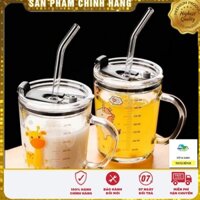 Cốc thủy tinh đa năng 3in1 có nắp, chia vạch siêu tiện lợi