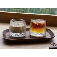 Cốc thủy tinh đế lồi cao cấp họa tiết hiện đại phong cách châu Âu – Ly thủy tinh đế xoay