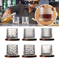Cốc Thủy Tinh HOMEIN, 300ML Với Đế Xoay Whisky Thủy Tinh, Quà Tặng Sáng Tạo 360 Xoay Pha Lê Rum Thủy Tinh