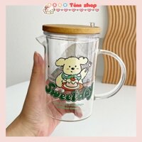 Cốc thủy tinh pha trà có phần lọc có nắp đậy,Baby Tôm