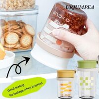Cốc thủy tinh yến mạch qua đêm URJUMPEA, Bình Mason kín khí chịu nhiệt, có nắp và thìa Nước ép sữa cốc sữa chua cầm tay