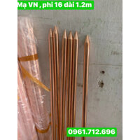 Cọc tiếp địa mạ đồng ,phi 16 ,dài 1,2m ( công nghệ mạ Ấn Độ ,hàng bóng đẹp ,xịn..)