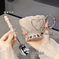 Cốc tình yêu Hàn Quốc kèm thìa nước dành cho nữ sinh viên cu