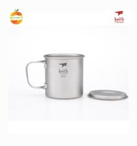 Cốc Titanium Keith Ti3205 có tay cầm và nắp đậy - 500ml