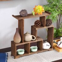 Cốc trà kệ nhỏ rắn gỗ kiểu Trung Quốc mini mặt bàn trang trí màu tím cát ấm trưng bày dopokake boko rack