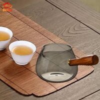 Cốc Trà Thủy Tinh Hộp Đựng Trà Tay Cầm Gỗ Dài Bình Sữa Kung Fu Bình Trà Gong Fu Ấm Trà Cho Văn Phòng Trà Bộ Quà Tặng