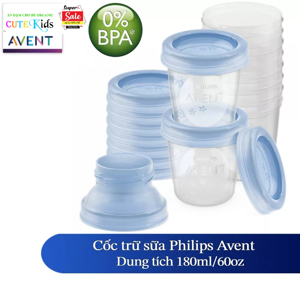 Cốc trữ sữa VIA (5 ly) Philips Avent 180ml  SCF619/05