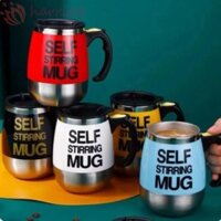 Cốc Tự Khuấy HUNIU, Cốc Trộn Inox 450ml, Quà Tặng Tự Động Sáng Tạo Điện Lười Trộn Cà Phê Sữa